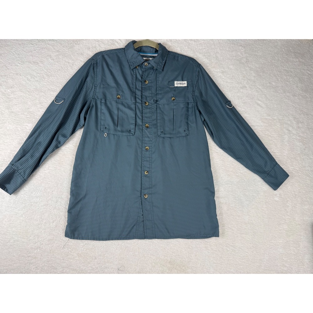 Magellan Fishing Shirt Womens XS Teal Gingham Long Sleeve Good Angler Fit Top